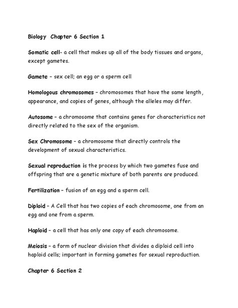 Biology Chapter 6 Section 1 Review Map Alternative High
