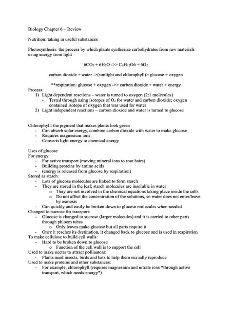 Biology Chapter 6 Study