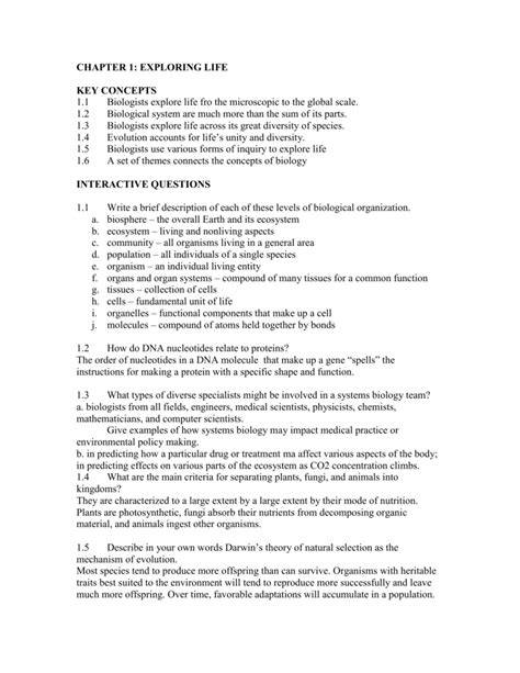 biology exploring life review answer key