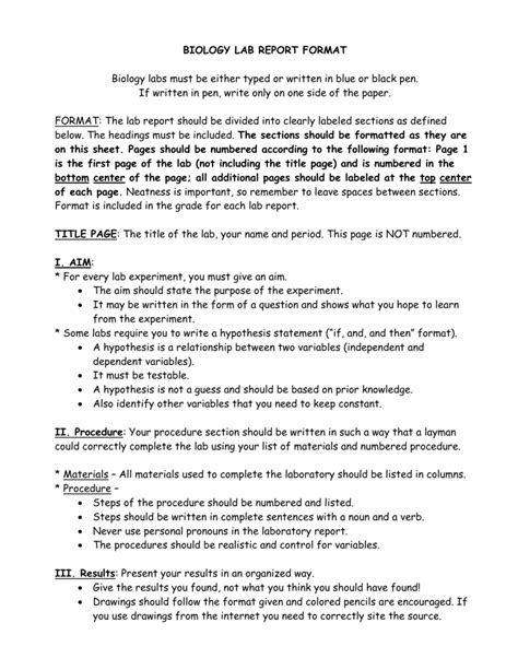 Biology Lab Report Example On Enzymes