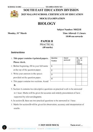 Biology Paper 2