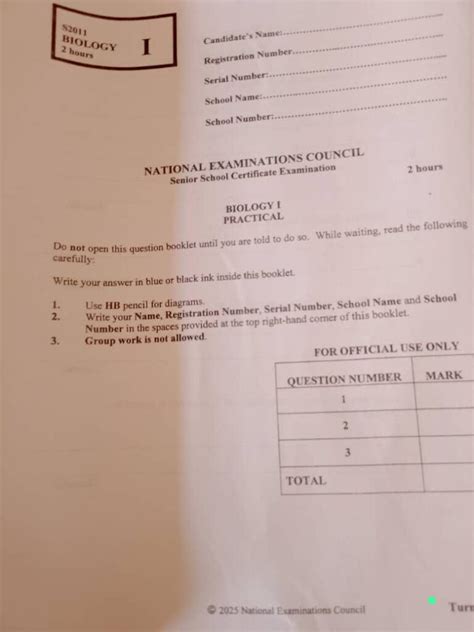 biology practical for neco