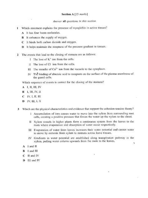 biology question 2014 common