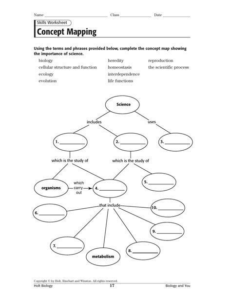 biology skills concept mapping answers pg 17