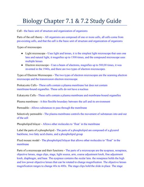 Biology Study Guide Answers Chapter 7