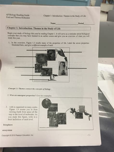 Biology Study Guide Fred And Theresa Holtzclaw