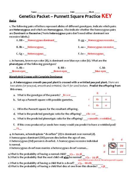 biology tests answer keys genetics