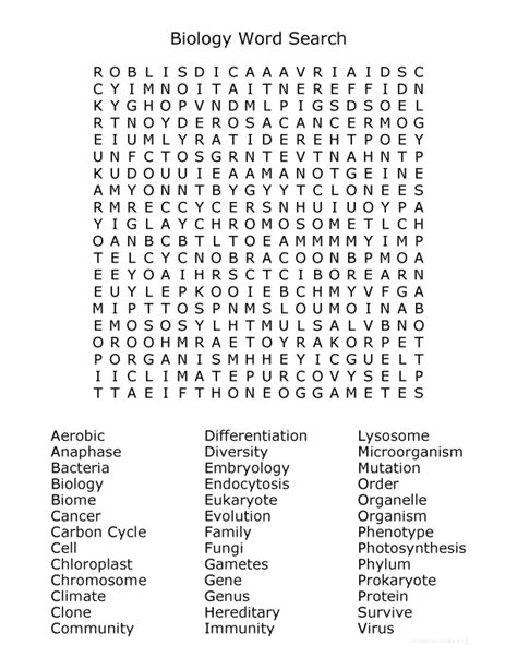 Biology Word Search Science Word Searches Science Notes Science Word Search Middle School - Science Word Search Middle School