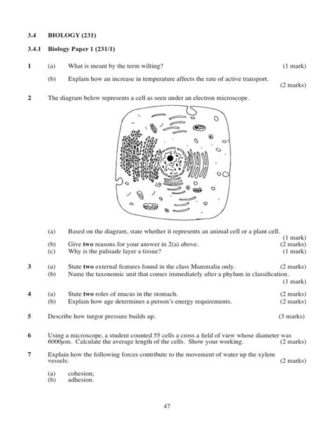 Download Biology 2013 Mocks Paper 1 Questions 