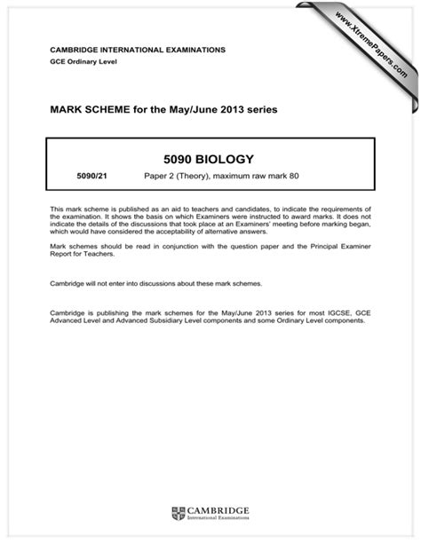 Read Biology 5090 Paper 21 May June 2013 
