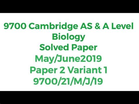 Read Online Biology 9700 May June Paper 21 Answers 