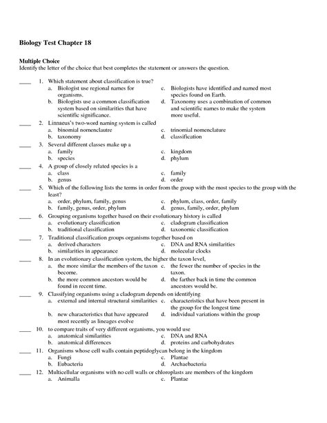 Full Download Biology Chapter 1 Test Answers 