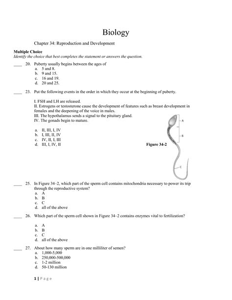 Full Download Biology Chapter 34 Study Guide Answers 