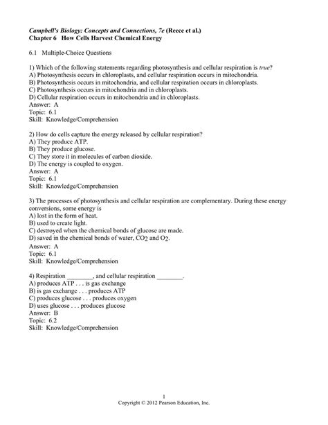 Full Download Biology Chapter 6 Test Answers 