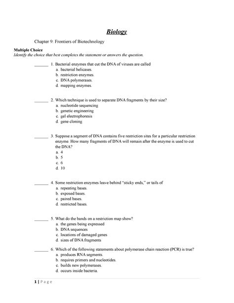 Read Online Biology Chapter 9 Test Answers 