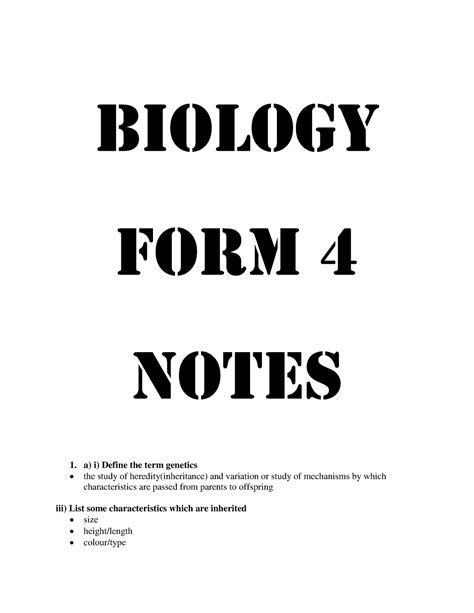 Full Download Biology Form 4 Chapter 