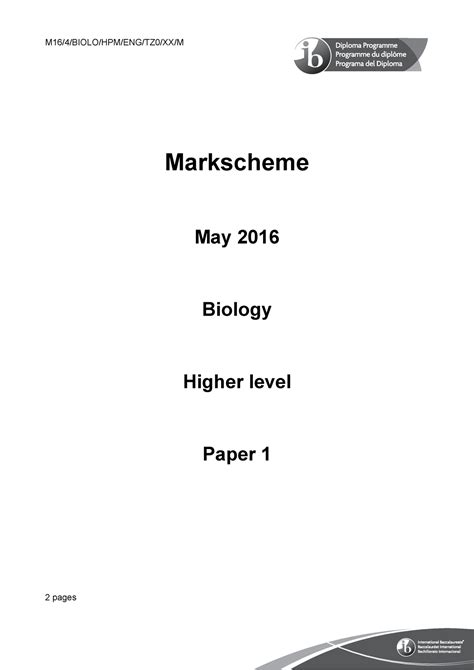 Download Biology Hl Paper 1 
