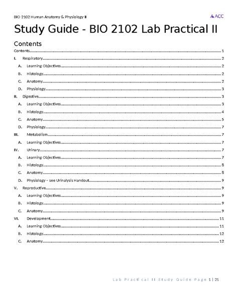 Full Download Biology Ii Lab Practical Ii Study Guide 