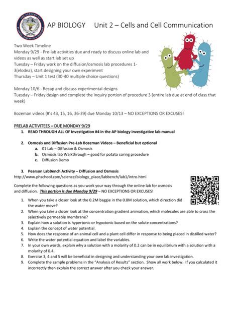 Full Download Biology Name Unit 2 Cells And Cell Interactions Per 