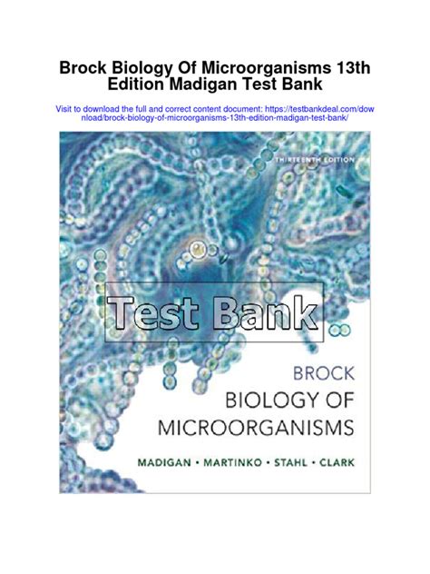 Full Download Biology Of Microorganisms 13Th Edition Chapter Tests 