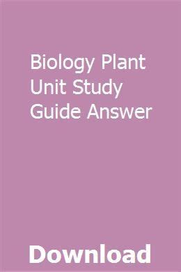 Download Biology Plant Unit Study Guide Answer 