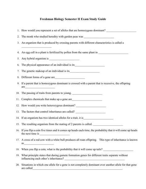 Full Download Biology Semester 2 Ii Study Guide Answers 