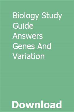 Read Online Biology Study Guide Answers Genes And Variation 