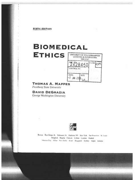 Biomedical Ethics Biomedical Ethics Mappes