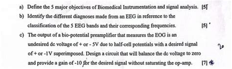 biomedical instrumentation objectives question