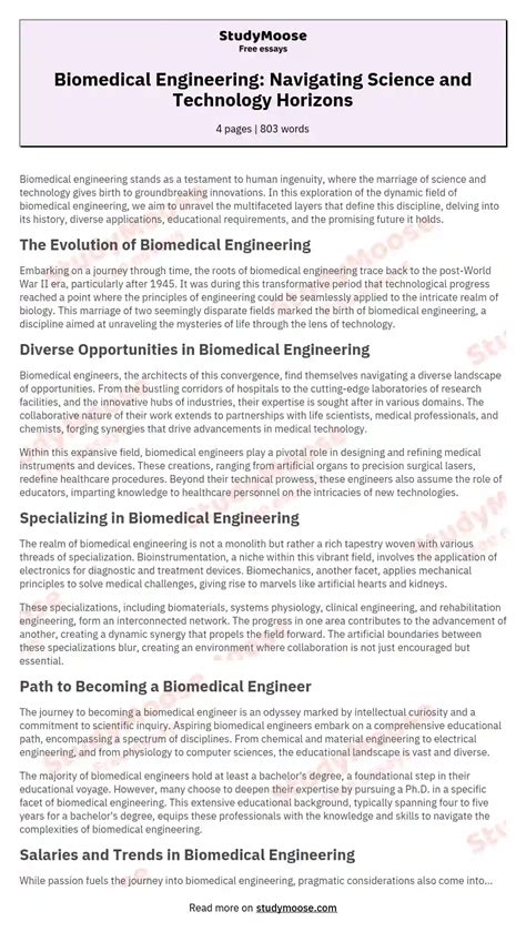 Full Download Biomedical Engineering Essay 