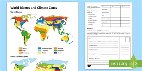 Biomes Activities And Worksheets Twinkl Homework Help Land Biomes Worksheet - Land Biomes Worksheet