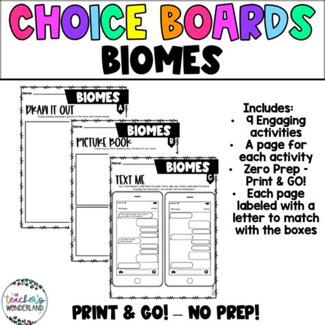 Biomes Science Menus Choice Boards And Activities 4th Biomes 5th Grade - Biomes 5th Grade