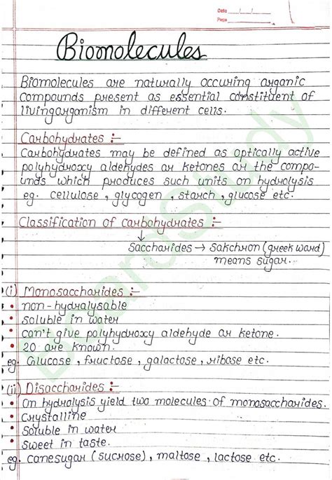 Biomolecules Class 12 Notes