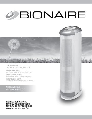 Download Bionaire 1700 User Guide 