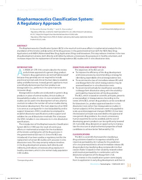 Read Biopharmaceutics Classification System A Regulatory Approach 