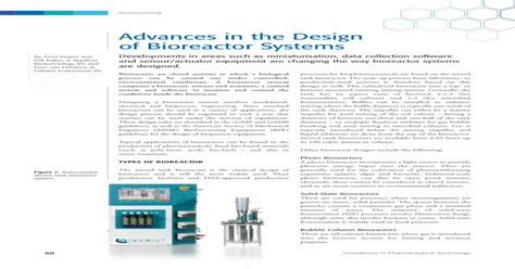 bioreactor systems and effects advances in bioche