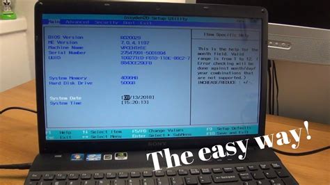 bios sony vaio laptop
