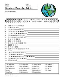 Biosphere Starts With Answer Printable Worksheets Biosphere Starts With Worksheet Answers - Biosphere Starts With Worksheet Answers