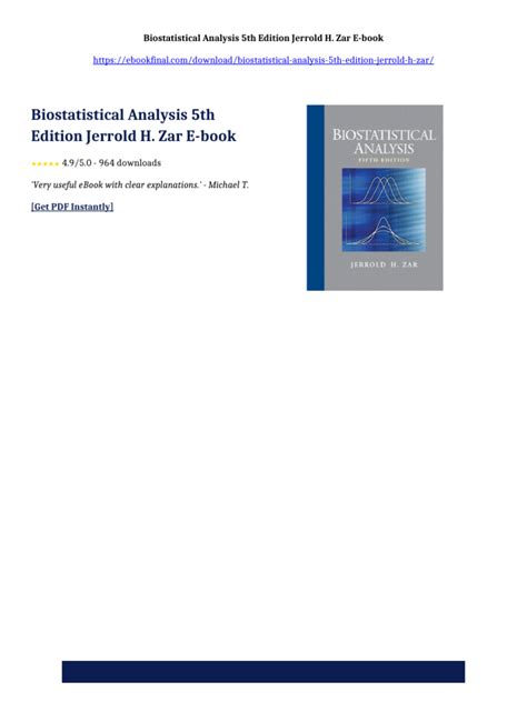 Biostatistical Analysis 5th Edition Pdf Jerrold H Zar A