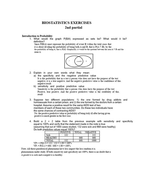 Biostatistics Exercises