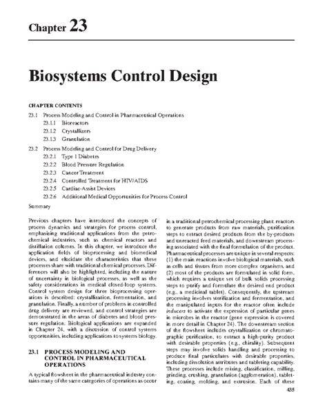biosystems control design