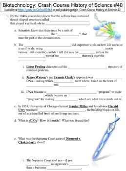 Biotechnology Web Lesson Answer Key