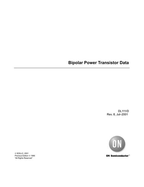 Bipolar Power Transistor Data Book 1996