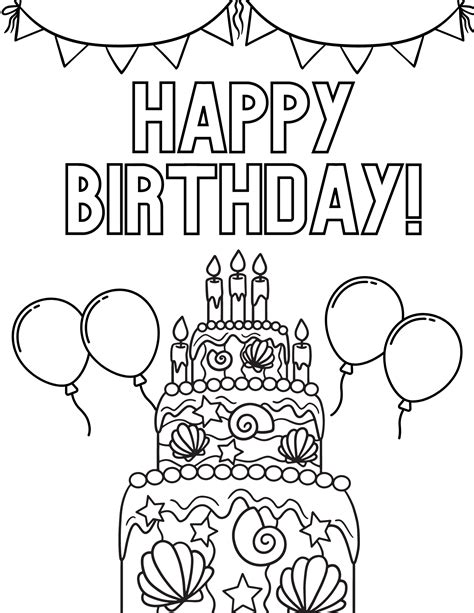 birthday coloring sheets