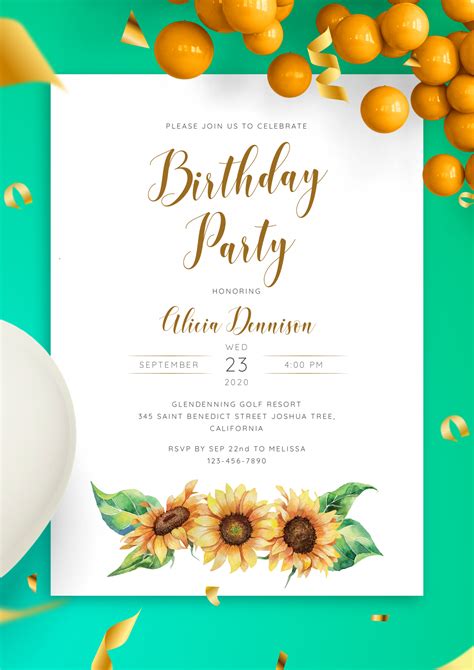 Birthday Invitation Editable Pdf Templates