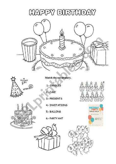 Birthday Worksheets Kids Party Pages Esl Kids World Birthday Kindergarten - Birthday Kindergarten