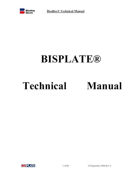 Bisplate Technical Manual Precision Oxycut