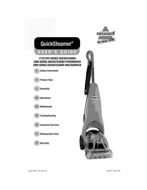 Read Bissell Quicksteamer User Guide 