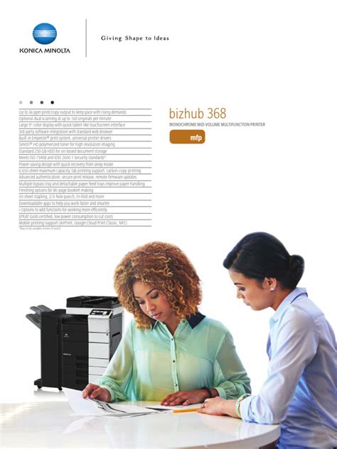 bizhub_368_Spec_Sheet PDF Image Scanner Printer
