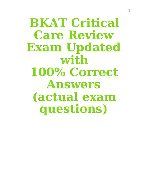 Read Online Bkat Critical Care Exam Doc Up Com 